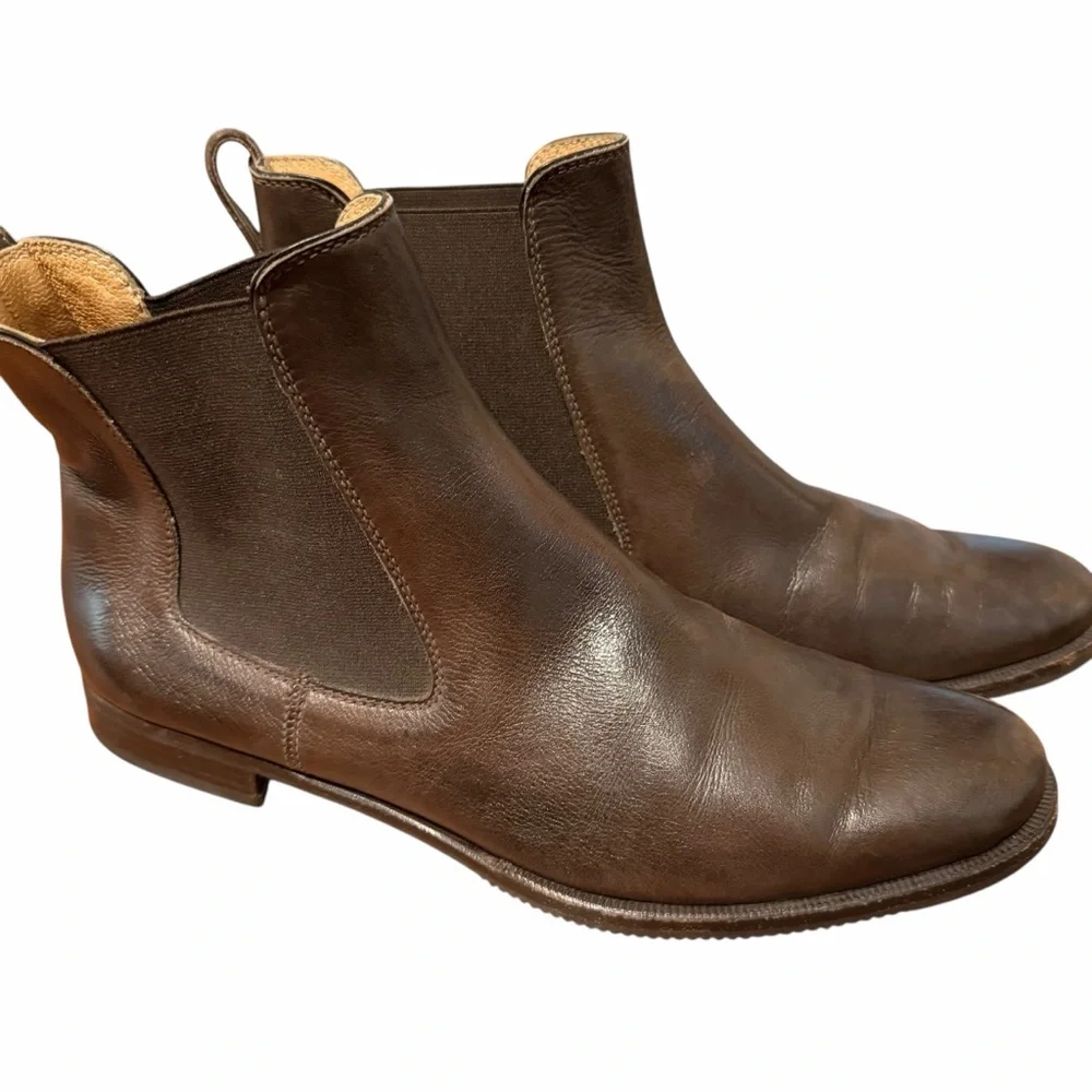 Neiman Marcus Dark Brown‎ Leather Boots ilga women’s size 7.5